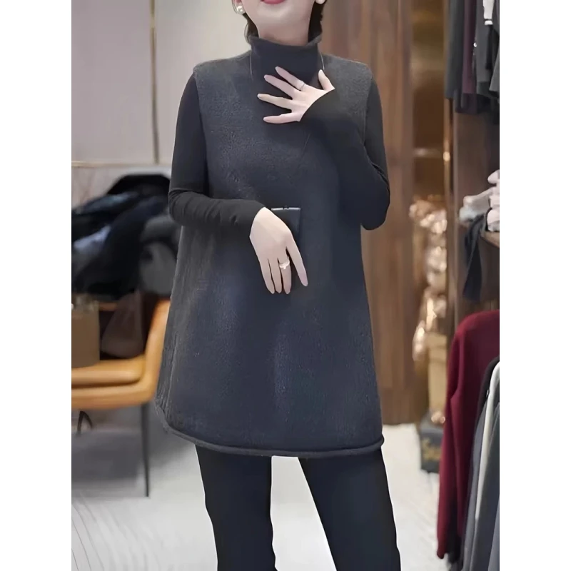 高级感无袖针织背心马甲外穿女秋冬新款大码胖MM显瘦打底时尚上衣