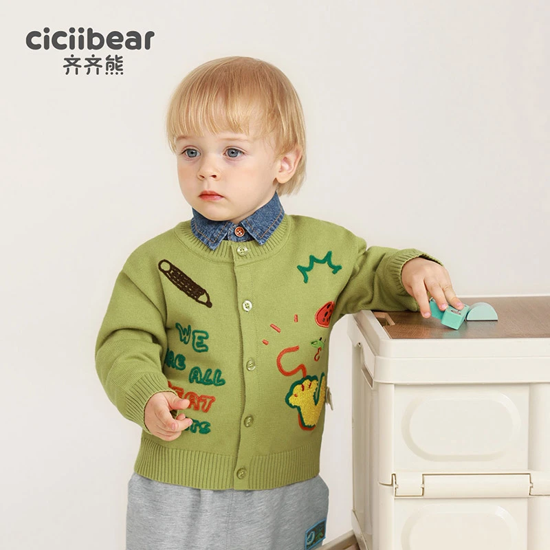CICIIBEAR/齐齐熊【断码】春秋儿童秋冬洋气休闲针织衫Q100942