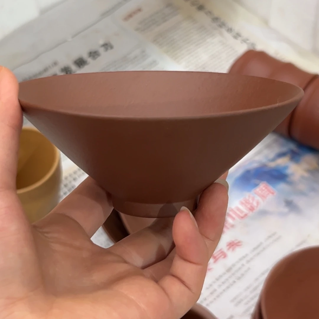 紫砂紫泥斗笠失圆不退不换
