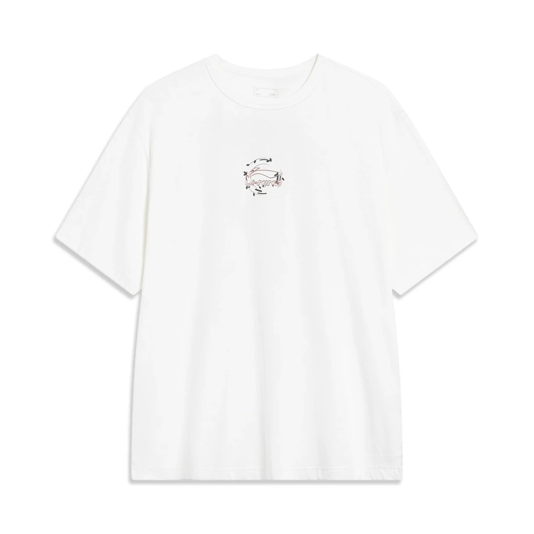 （直播）李宁短袖男士2023秋季新款圆领纯棉宽松休闲运动T恤AHST447