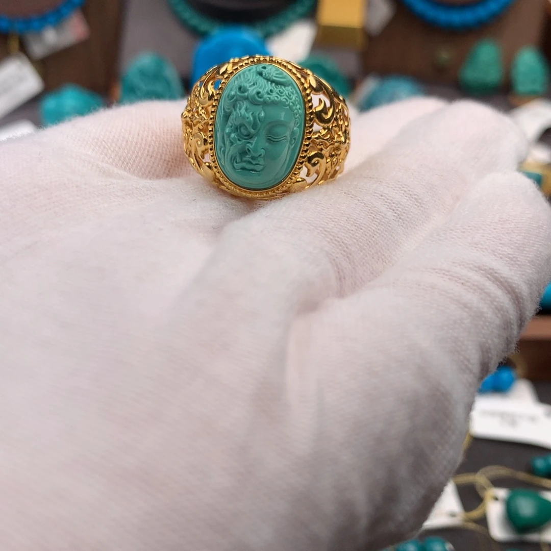 绿松石18K金镶嵌绿松石