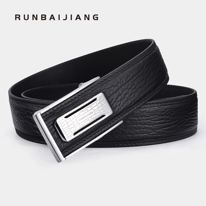 高档海豹皮自动扣3.8男士商务休闲简约百搭黑色皮带时尚送礼/自用