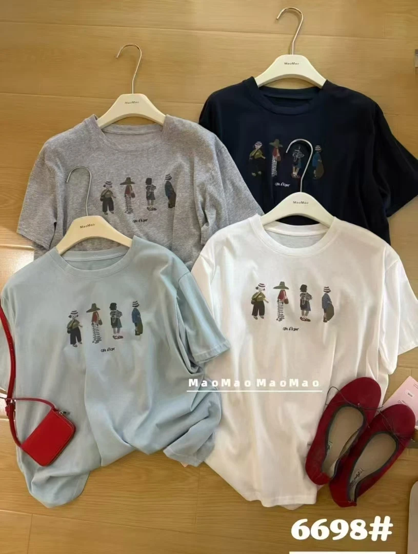 玲玲服饰【6698#】欧货四个女孩短袖T