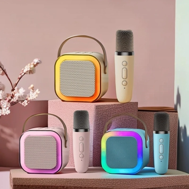 【迷你可爱】K12蓝牙音箱麦克风全民k歌家用家庭音箱无线一体话筒