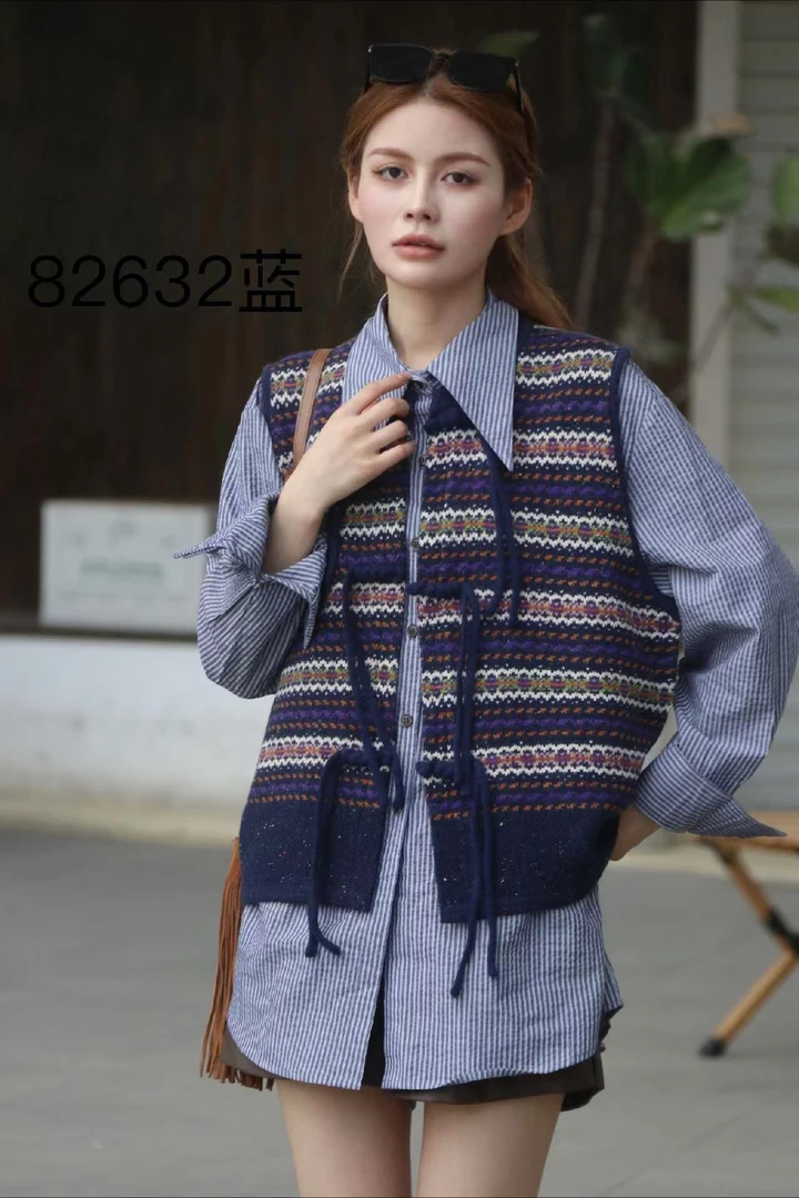 原宿风（再见时光）针织百搭保暖新品毛衣马甲