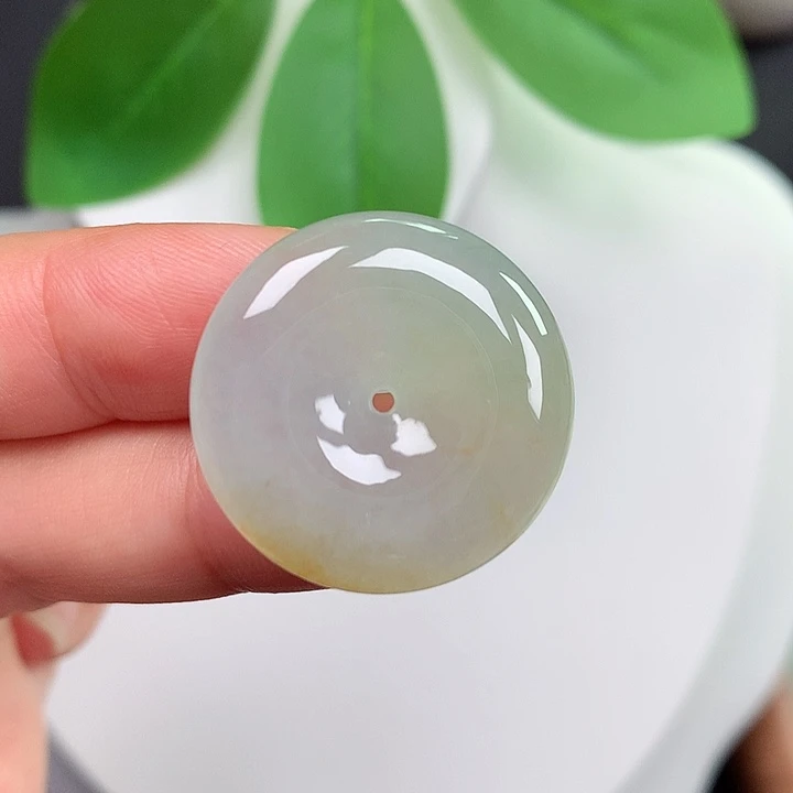 翡翠未镶嵌颈饰平安扣 24.6x5.6mm