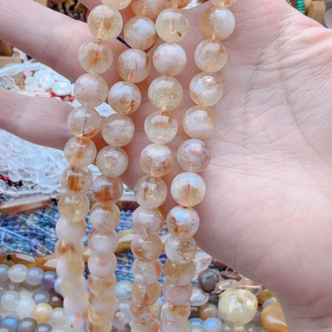 玛瑙/玉髓珠宝半成品未镶嵌黄塔晶一条卡10