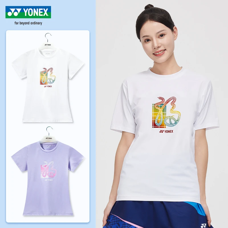 YONEX尤尼克斯羽毛球服yy蛇年限量福字T恤男女运动短袖YOBC4127CR