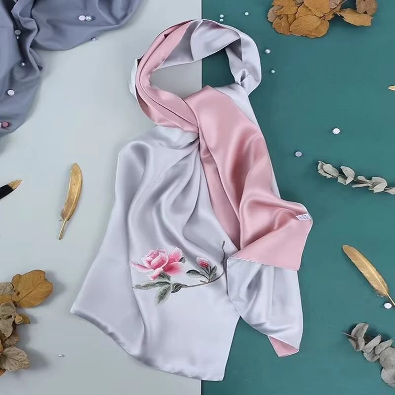 围巾女气质时尚女士绣花