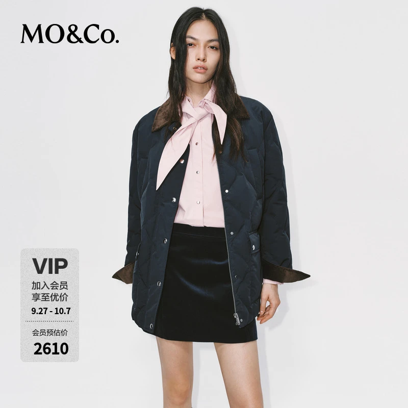 【轻暖漫游系列】MOCO羽绒服2025冬新品90鸭绒可拆毛领MBE4EIN067