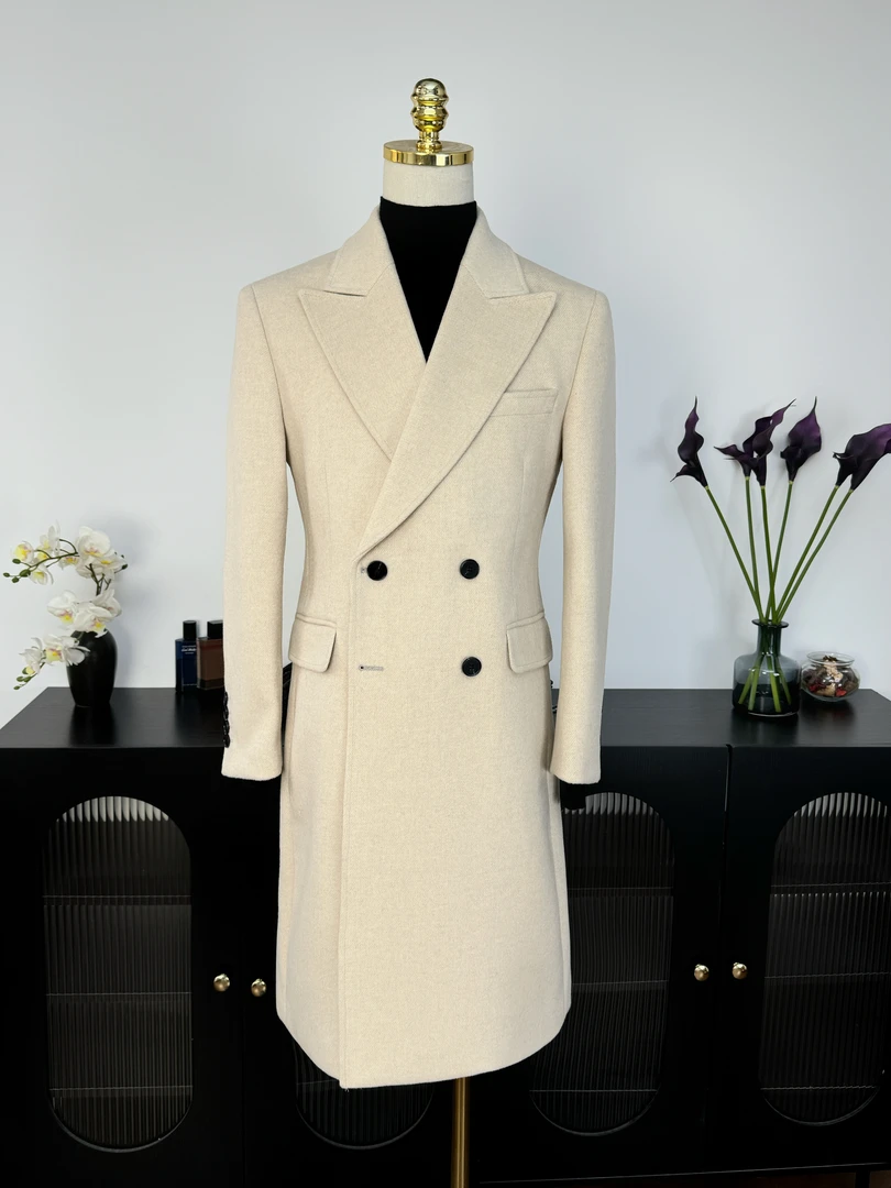 【西蒙曹】柴斯特大衣-男士秋冬时尚经典修身羊毛中长款双排扣