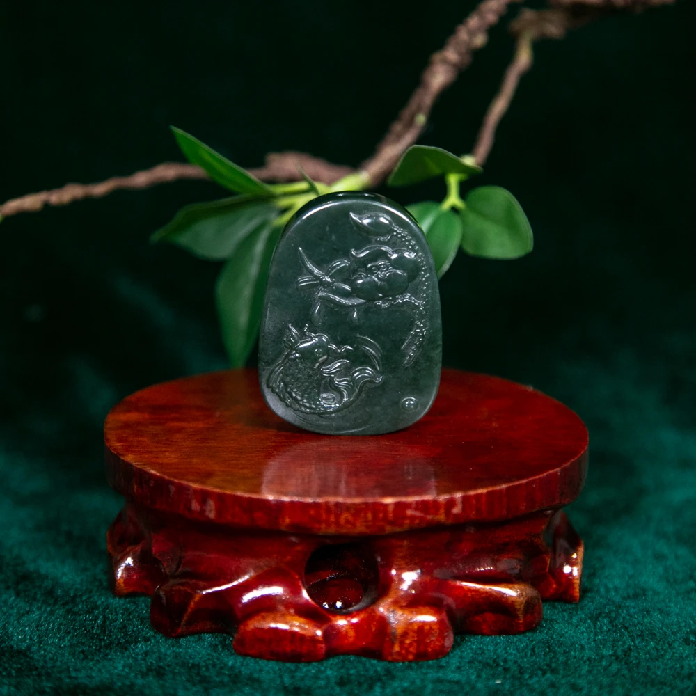 和田玉碧玉浮雕挂件SJYQ10083