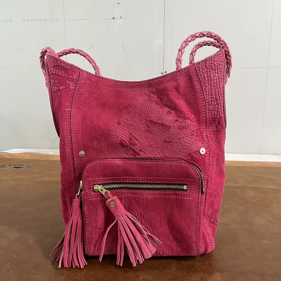 CAHO.P.J/潮皮匠2025新款朱丽叶水桶包单肩斜挎编织时尚高定手工