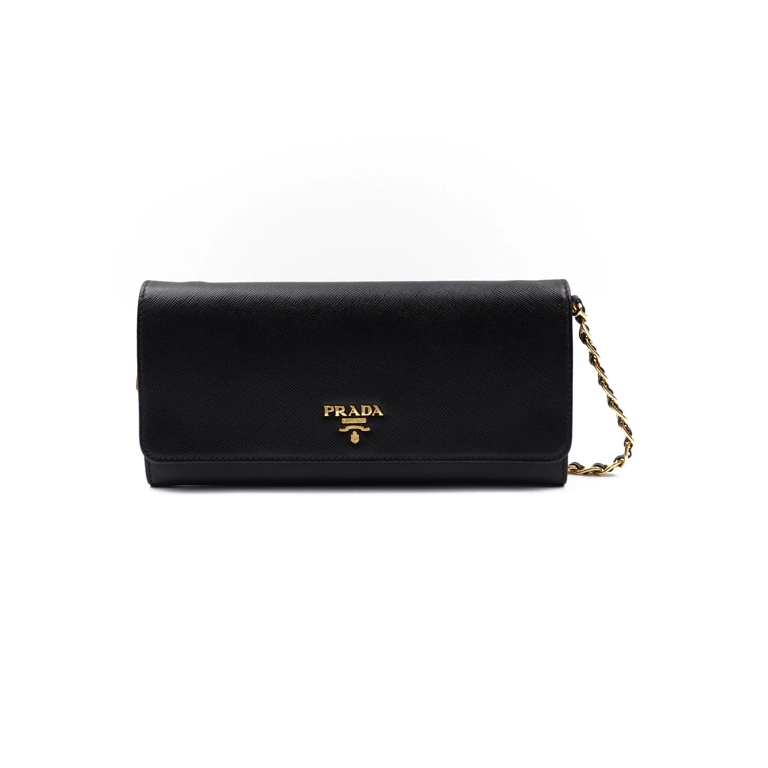 95新 Prada/普拉达 【安娜专属】黑色链条包/T10154984