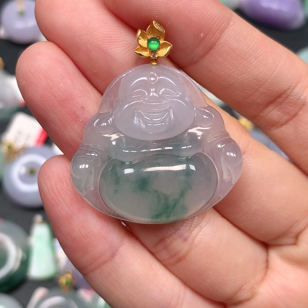 颈饰18K金镶嵌翡翠翡翠吊坠