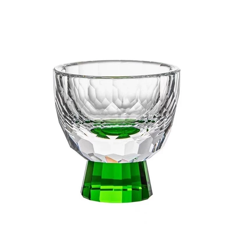 水晶水杯个性创意手工家用玻璃茶杯酒杯主人杯耐热透明日式清酒杯