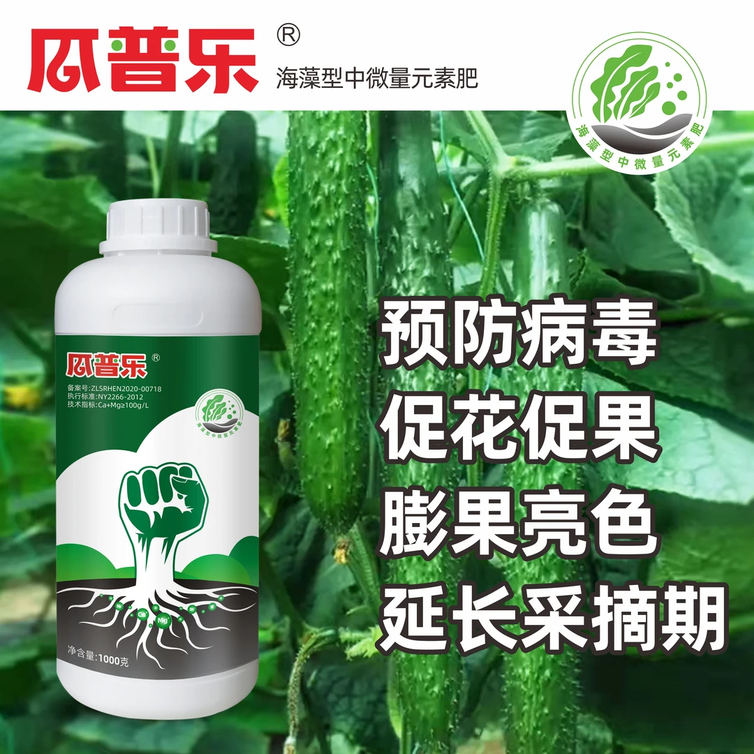 瓜普乐海藻型中微量元素水溶肥钙镁硫硼锌铁黄瓜等蔬菜肥厂家直发