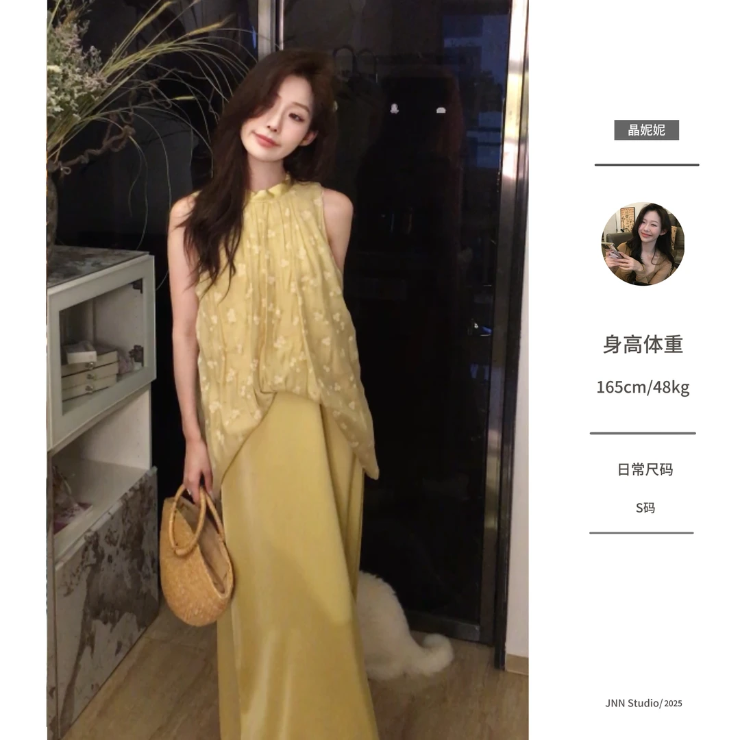 【晶妮妮定制】时尚设计感轻奢高级拼接连衣裙