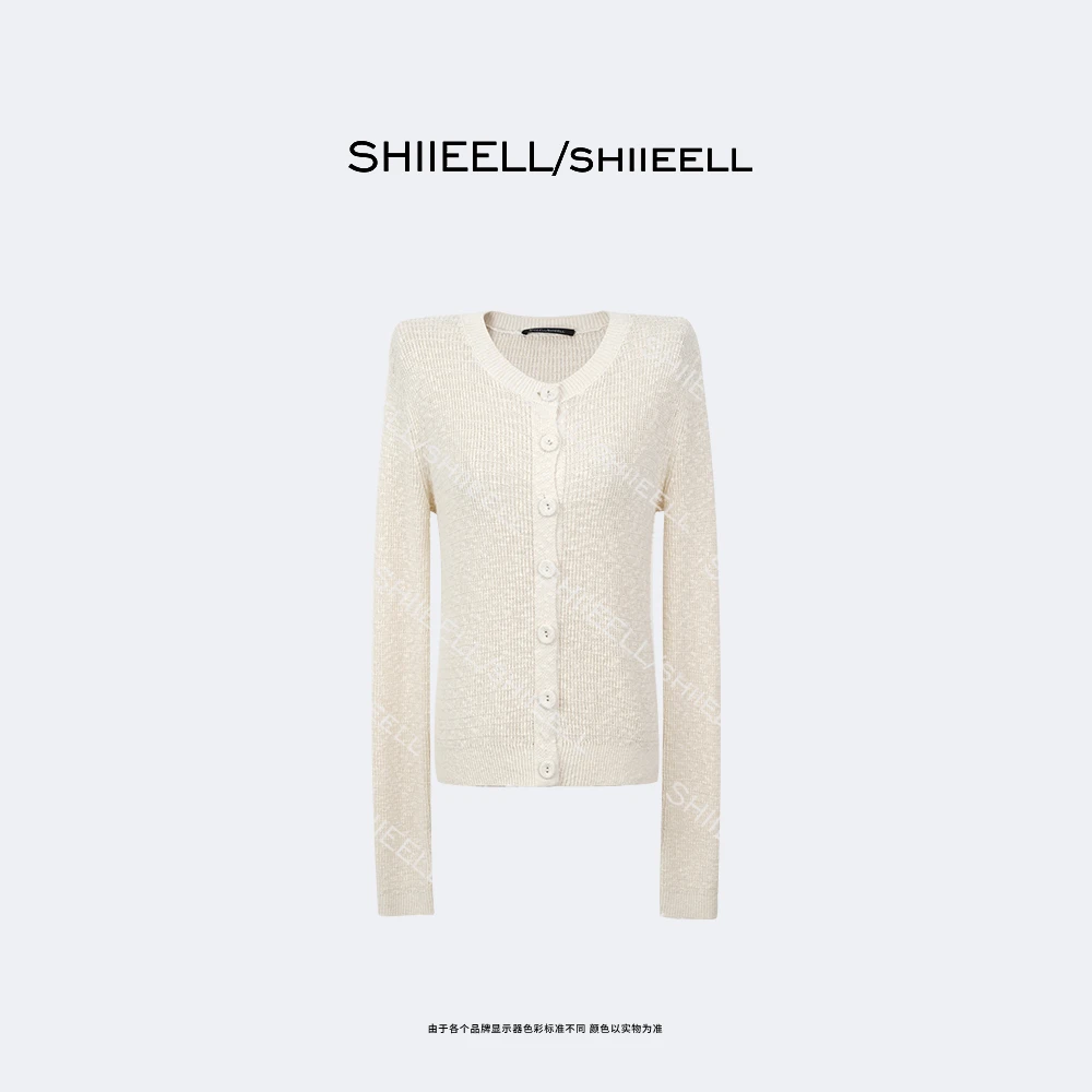 SHIIEELL【白月光】高智感定制棉纱针织衫松软圆领针织开衫Z1136