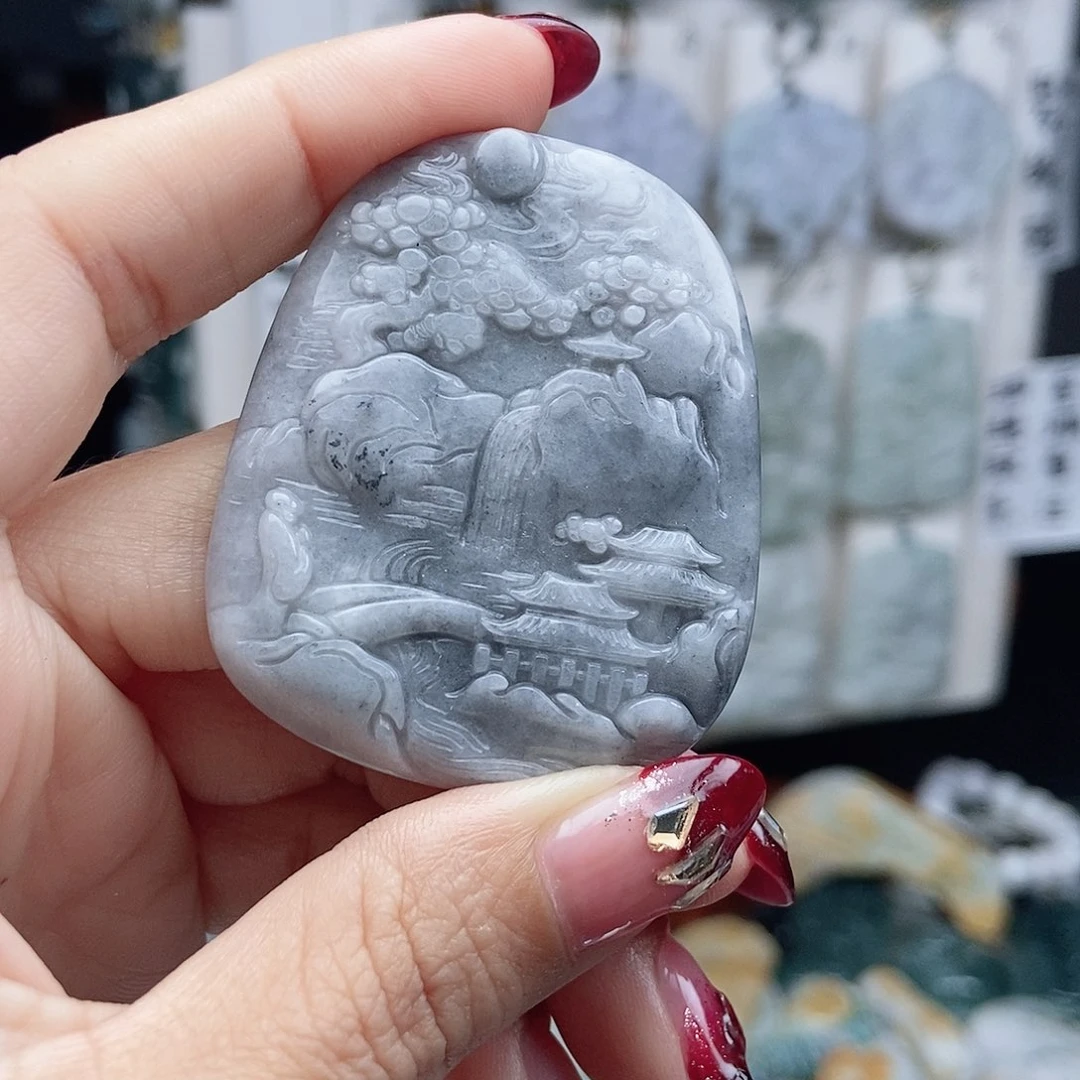 翡翠颈饰14K金镶嵌翡翠