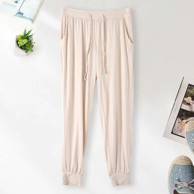 春夏款女士运动休闲裤透气松紧腰长裤简约亲肤01357-B时尚舒适