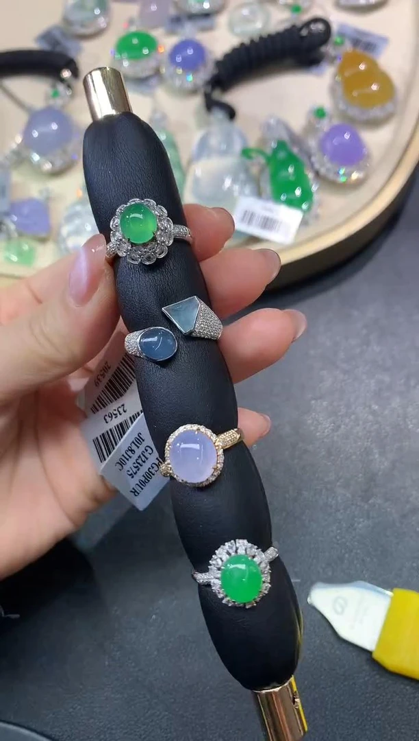 【可心严选 戒指棒】翡翠戒指-18K金镶嵌-多样性发一件-KX10|CXQ21