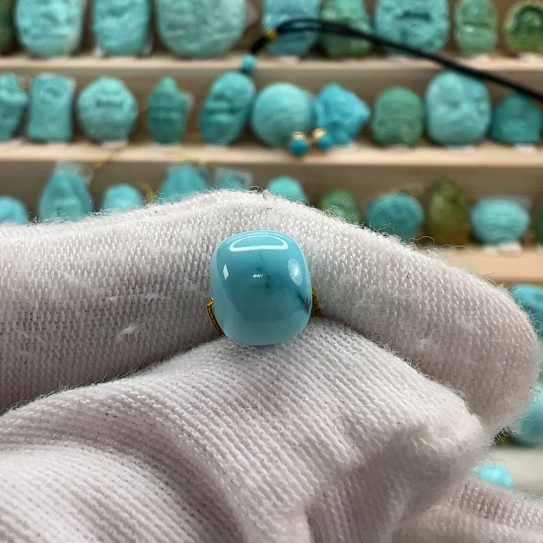 未镶嵌绿松石老型珠8x6.7mm
