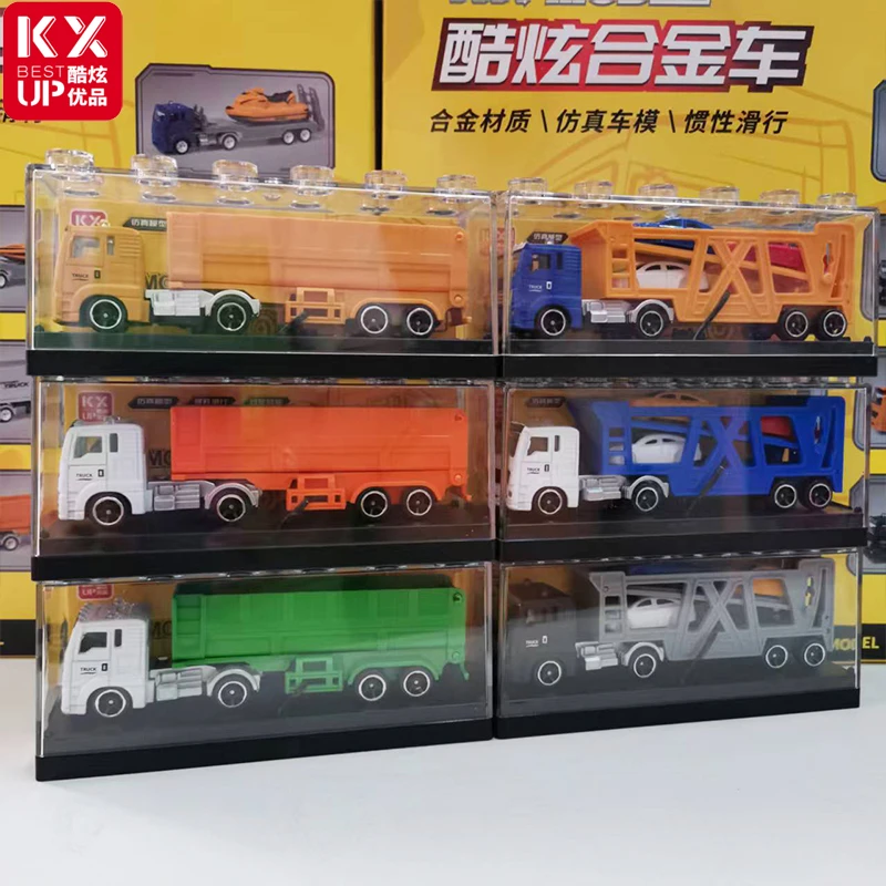 合金半挂集装箱大卡车模型真工程运输货柜车迷你汽车仿真玩具礼品