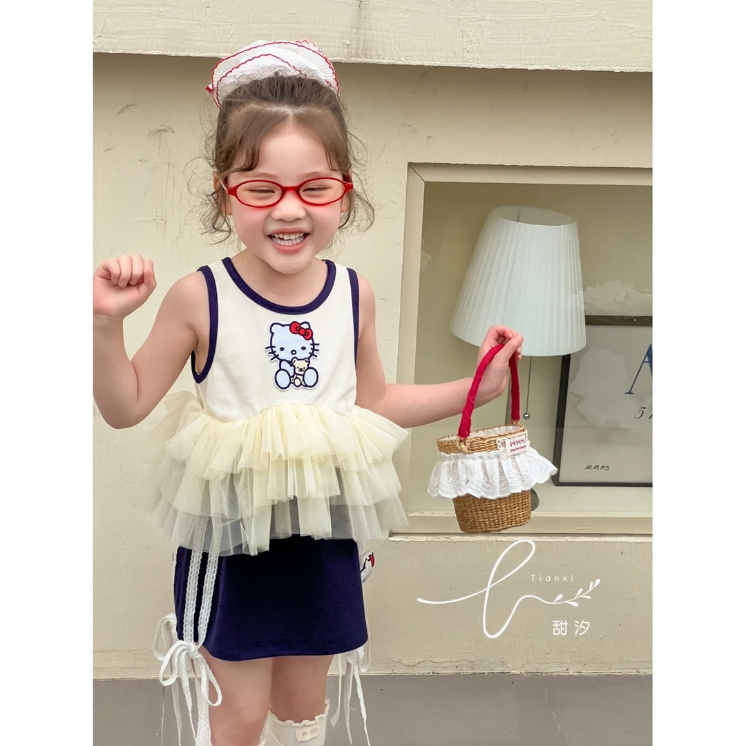 AC392~甜汐·25夏~KT猫纱纱连衣裙86126