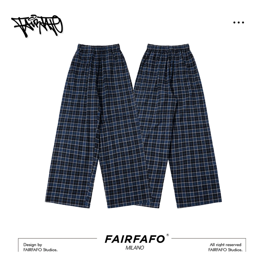 【撞色格子长裤】PRKZ58229直筒休闲百搭日常款舒适显腿长裤子