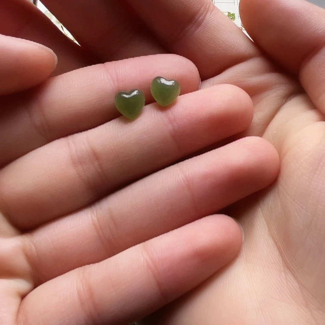 银S925镶嵌和田玉耳饰