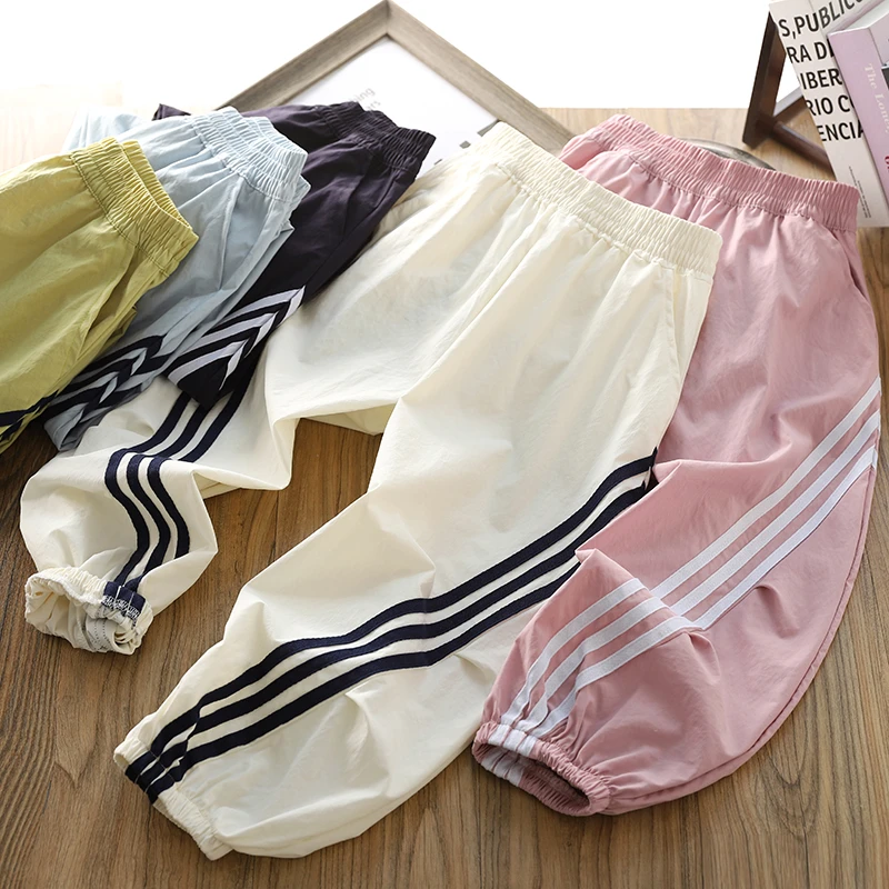 男童速干裤子2025夏季新款儿童薄款拉条防蚊裤中大童装休闲空调裤