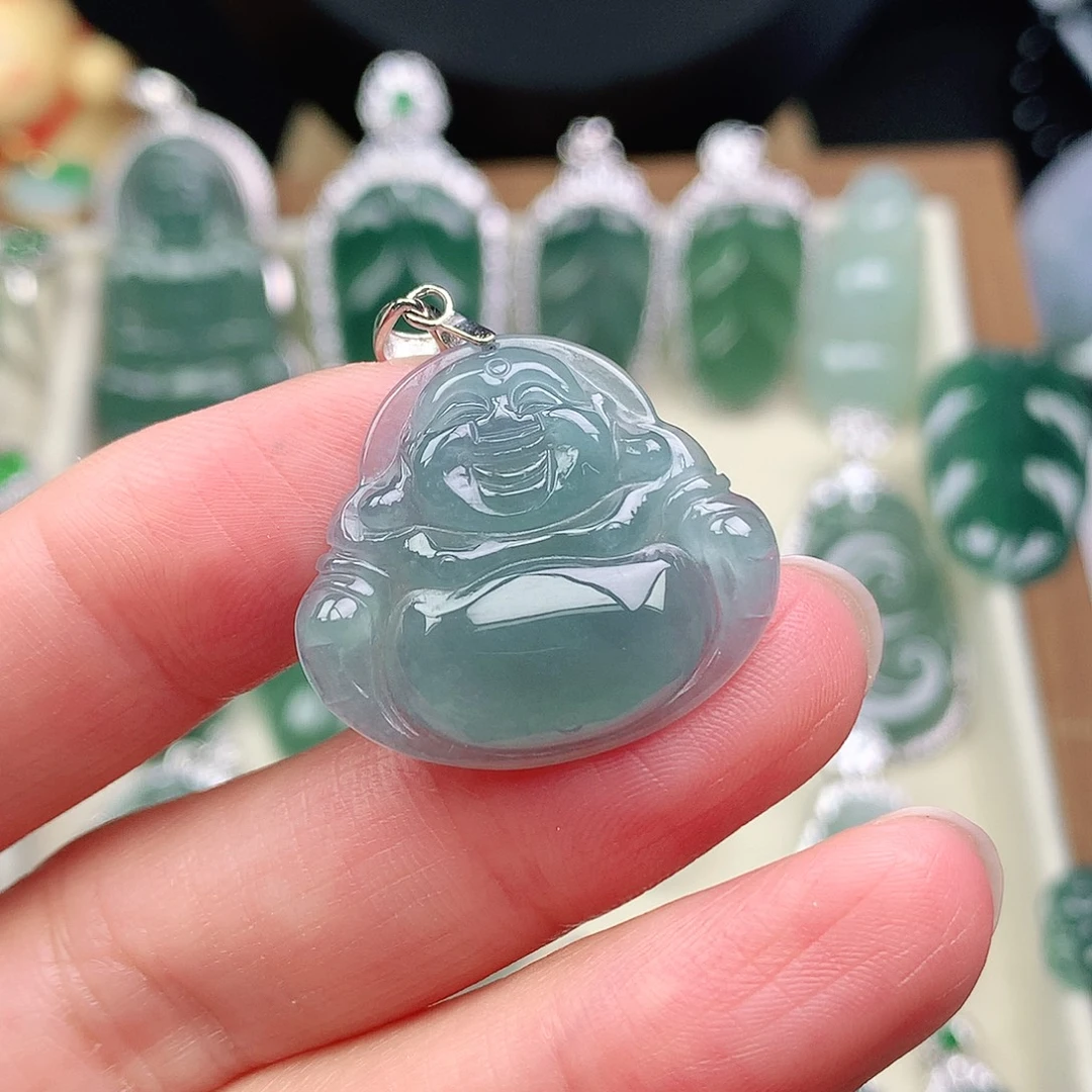 染****翡翠未镶嵌颈饰吊坠