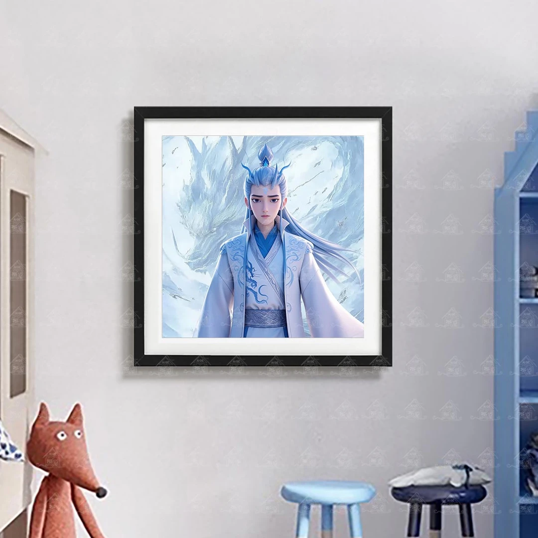 【进口棉布】爱阁十字绣敖丙新款卡通动漫人物装饰画可爱手工线绣D