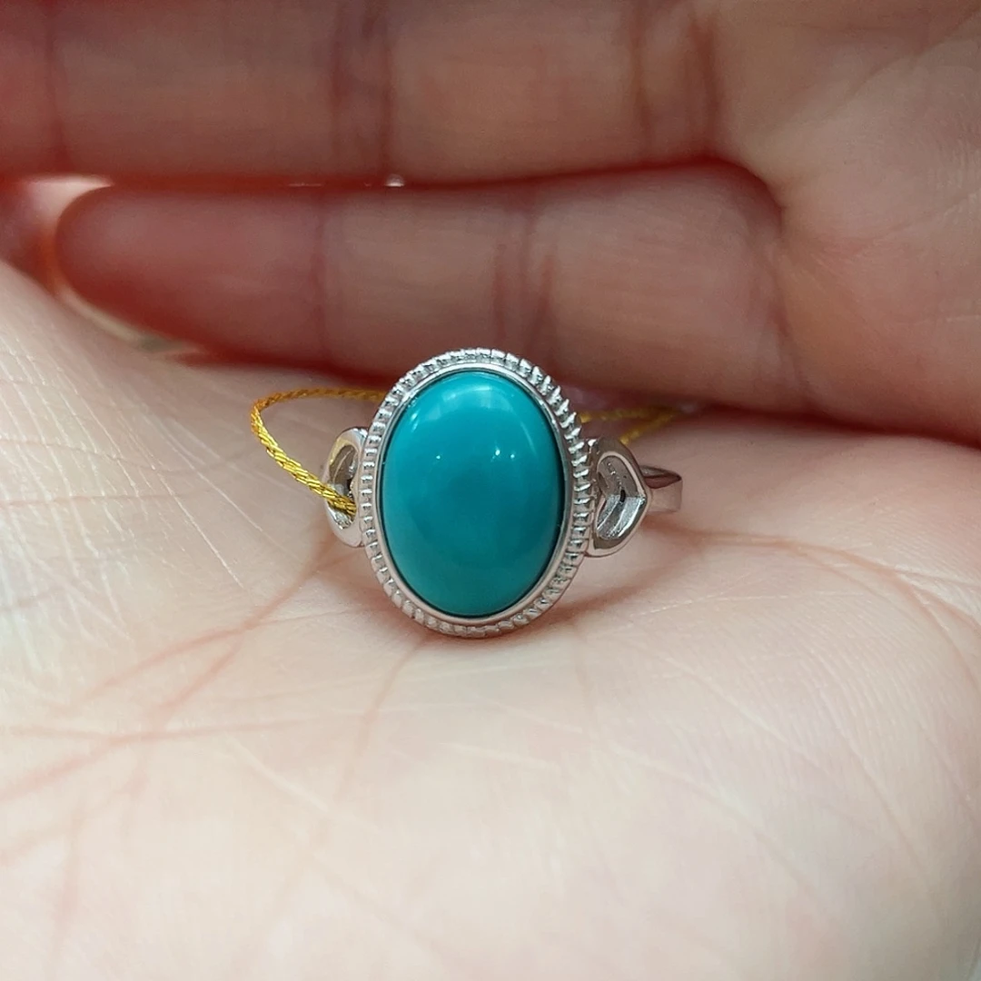 绿松石戒指银S925镶嵌