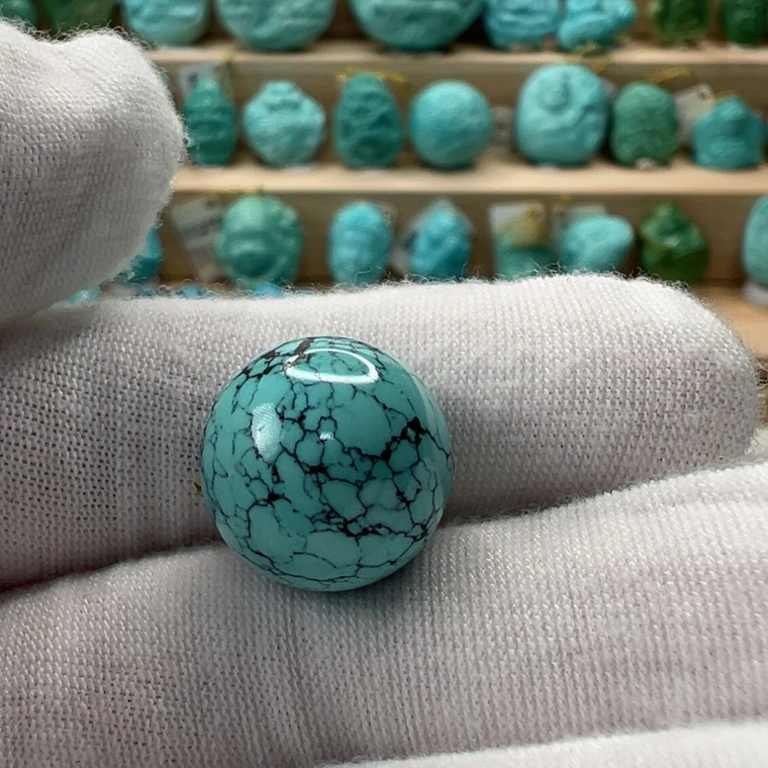 未镶嵌绿松石圆珠14.4mm