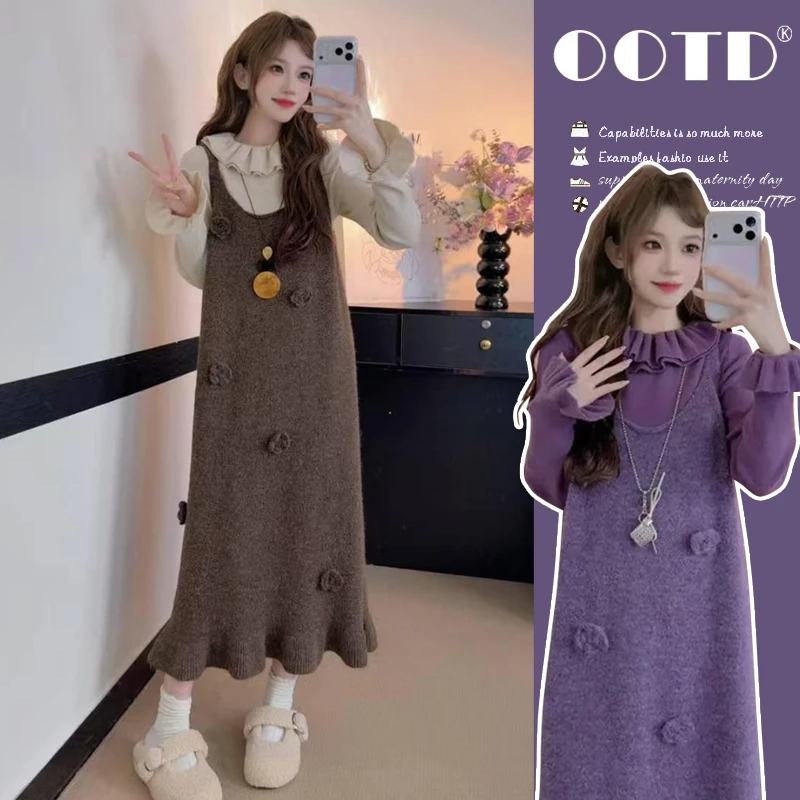 2025秋冬新款时尚气质洋气舒适时髦套装高颜值打底衫孕妇背心裙
