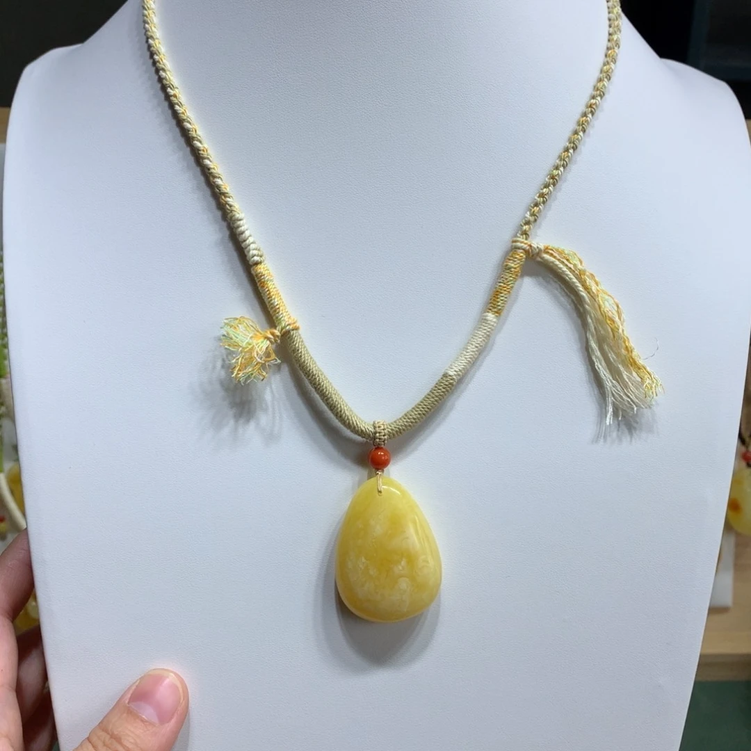 蜜蜡颈饰未镶嵌水滴