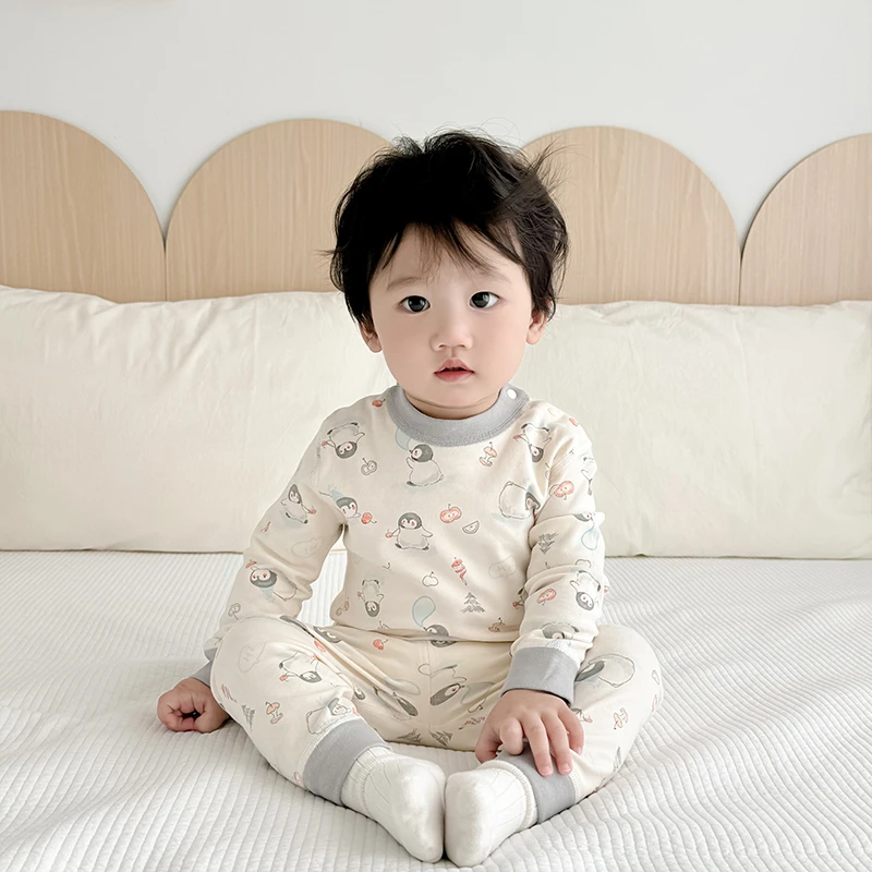 a类宝宝秋衣秋裤分体内衣套装新款婴幼儿男女小童家居服睡衣