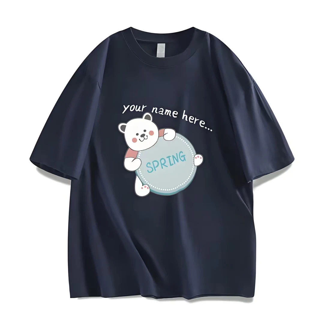 ZKTX016港风夏季薄款时尚圆领短袖T恤男生宽松印花百搭ins上衣男