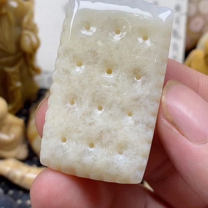 颈饰未镶嵌硅化珊瑚（珊瑚玉）