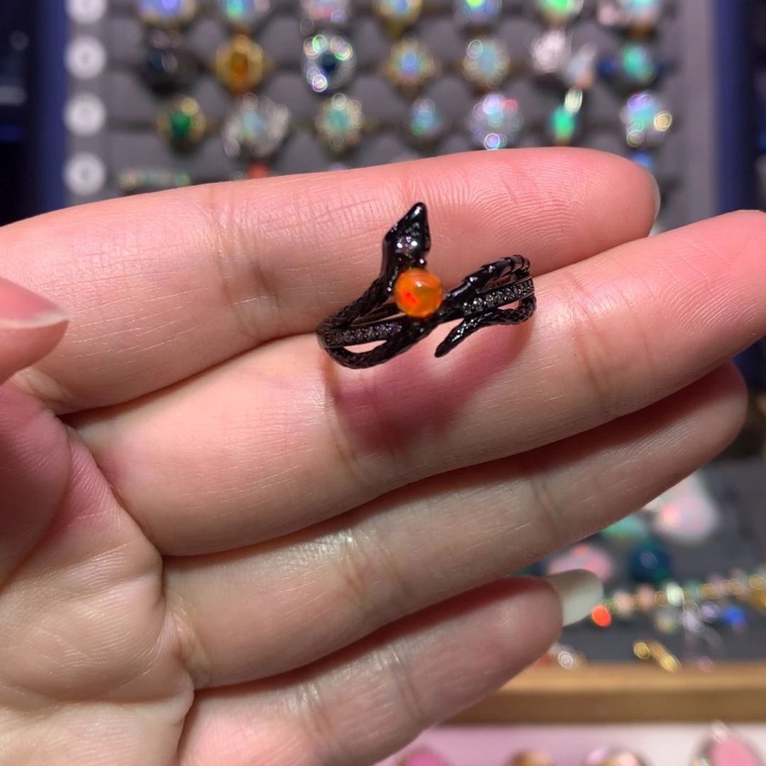 银S925镶嵌欧泊戒指款式