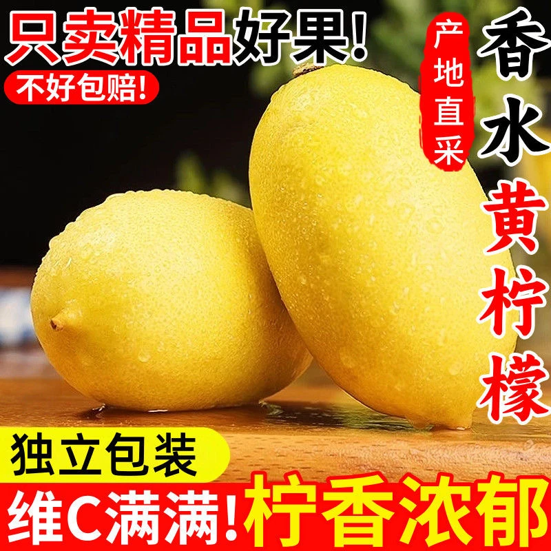 【独立包装】海南无籽香水黄柠檬黄柠檬现摘新鲜酸甜多汁水果鲜果