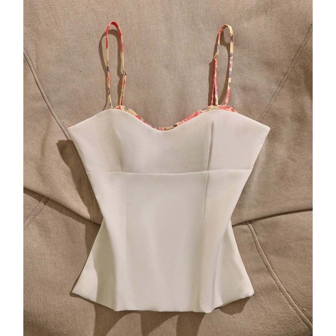 欧美风新款纯欲辣妹短款百搭纯色气质吊性感简约收腰显瘦背心