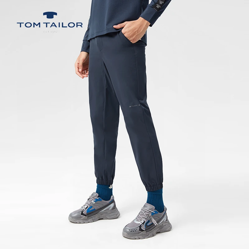 TOM TAILOR德国运动男士梭织速干束脚松紧长裤休闲 新品TTTRB146H