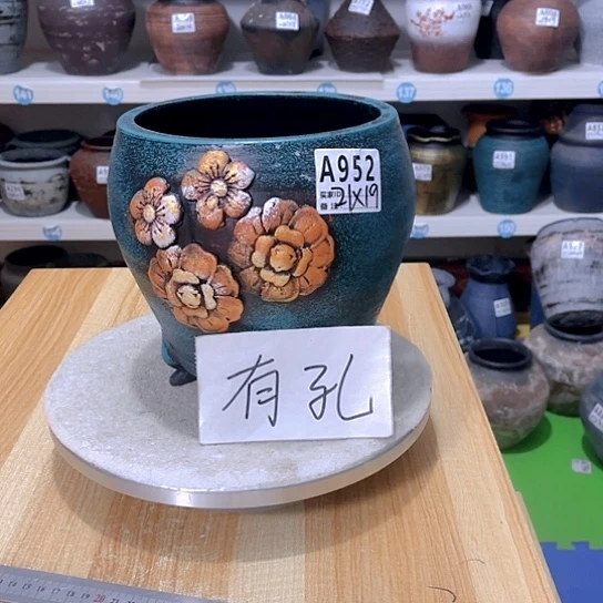 红陶手工制作工艺花盆