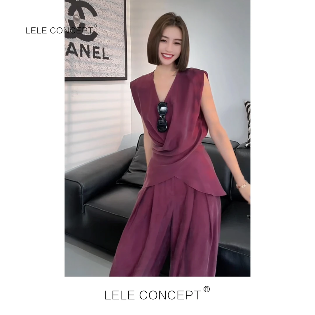 LELE CONCEPT丨「丽」舒适百搭无袖交叉长裤套装T0144