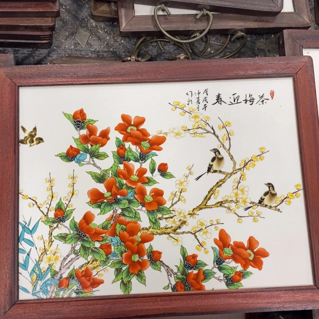 瓷37*28*1景德镇瓷板画柴窑烧制