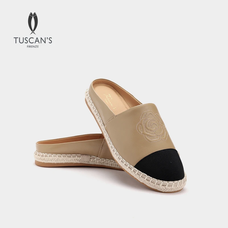 TUSCAN'S新款小香风休闲百搭渔夫鞋半拖女士懒人鞋休闲鞋时代集团