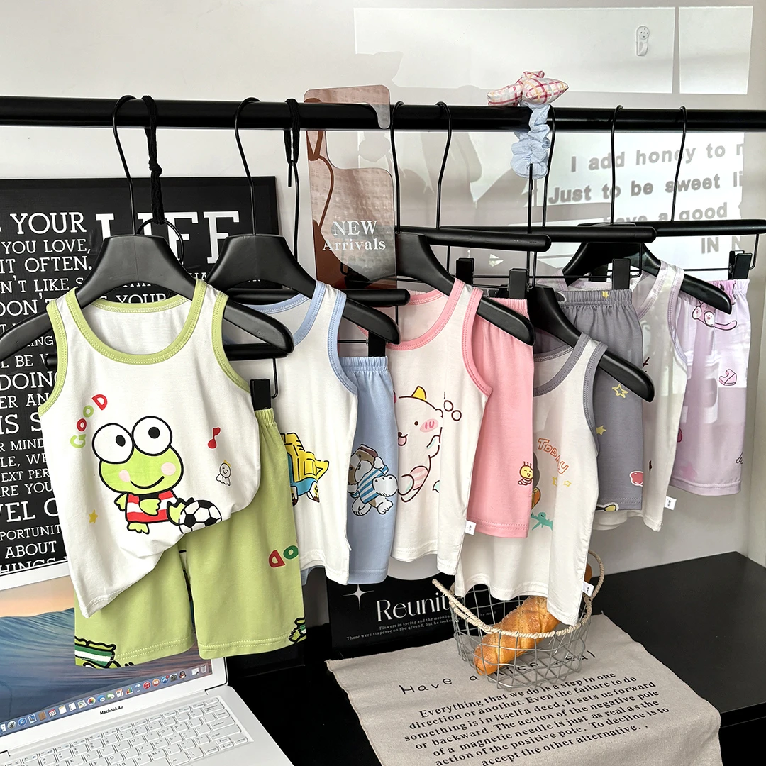 儿童背心套装a类夏季薄款宝宝背心短裤婴儿两件套无袖衣上衣